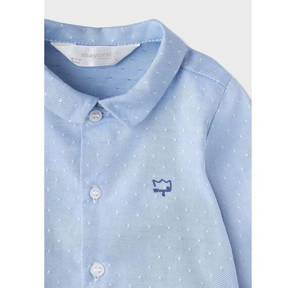 Mayoral Πουκάμισο Μακρυμάνικο Νεογέννητο Αγόρι Γαλάζιο 02137-064 - Newborm στο Oneirokosmos