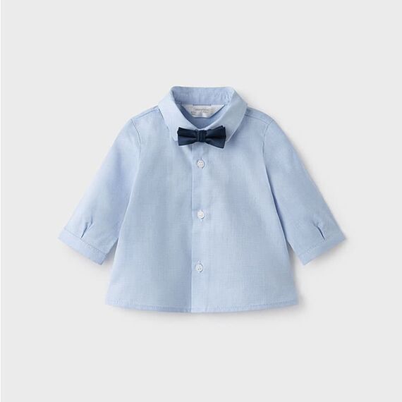 Mayoral Πουκάμισο Μακρυμάνικο με Παπιγιόν Νεογέννητο Γαλάζιο 02138-026 - Newborm στο Oneirokosmos