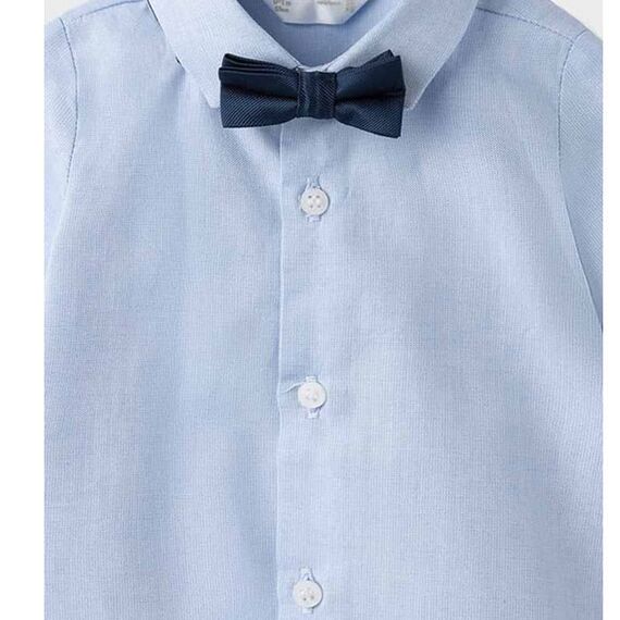 Mayoral Πουκάμισο Μακρυμάνικο με Παπιγιόν Νεογέννητο Γαλάζιο 02138-026 - Newborm στο Oneirokosmos