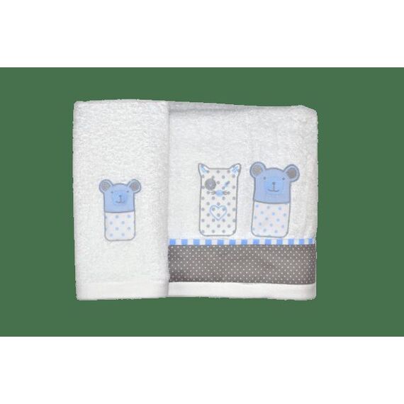 Baby Star Σετ Πετσέτες Λουτρού-Χεριών Sugar Family Σιέλ - Πετσέτες-Μπουρνούζια στο Oneirokosmos