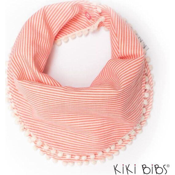 Kiki Bibs Σαλιάρα Μπαντάνα Pompon Pink KB0208 - Σαλιάρες Υφασμάτινες  στο Oneirokosmos