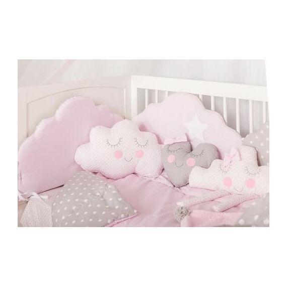 Baby Star Προίκα Μωρού Διπλή Όψης Συννεφάκι Ροζ Γκρι - Σετ Προίκας Μωρού στο Oneirokosmos