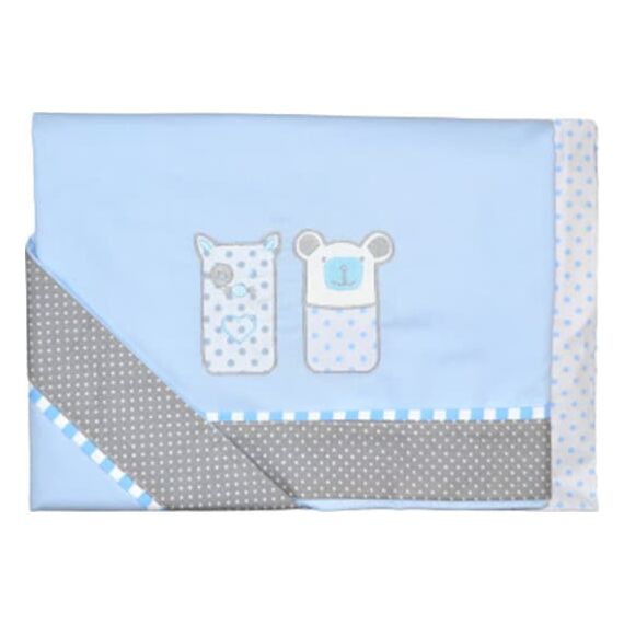 Baby Star Σετ Σεντόνια Κούνιας Sugar Family 105x150cm Σιέλ - Σεντόνια Κούνιας στο Oneirokosmos