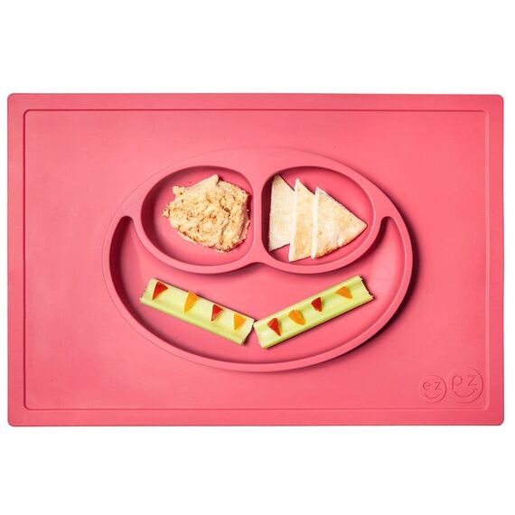 Ezpz: Εκπαιδευτικό πιάτο 24+ μηνών Happy Mat - Coral - Σετ Φαγητού, Μπολάκια, Πιατάκια Φαγητού στο Oneirokosmos
