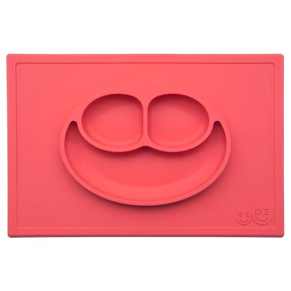 Ezpz: Εκπαιδευτικό πιάτο 24+ μηνών Happy Mat - Coral - Σετ Φαγητού, Μπολάκια, Πιατάκια Φαγητού στο Oneirokosmos