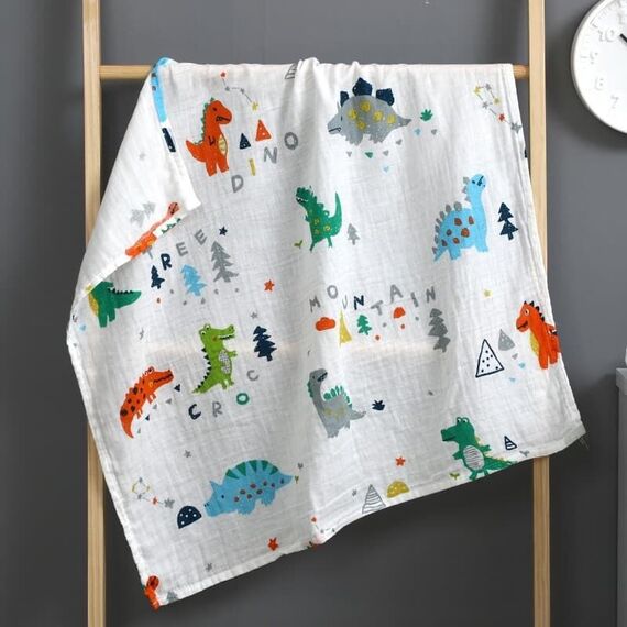 Morven Πάνα Αγκαλιάς Bamboo 2134 Δεινόσαυροι 120x120 - Πάνες-Λαβέτες-Σελτέδες στο Oneirokosmos