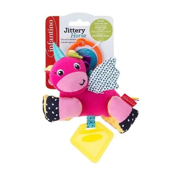 Infantino  βρεφικό παιχνίδι κρεμαστό με Μασητικό Jittery Unicorn B-930-005057-11 - Βρεφικά Παιχνίδια στο Oneirokosmos