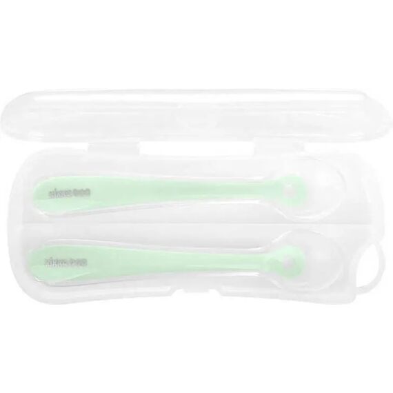 Kikka Boo Βρεφικό Σετ με Κουτάλια Flexible 2 τμχ από Σιλικόνη Mint σε Θήκη για 4+ μηνών 31302040064 - Κουταλάκια, Πηρουνάκια στο Oneirokosmos