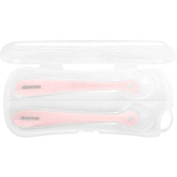 Kikka Boo Βρεφικό Σετ με Κουτάλια Flexible 2 τμχ από Σιλικόνη pink σε Θήκη για 4+ μηνών 31302040063 - Κουταλάκια, Πηρουνάκια στο Oneirokosmos