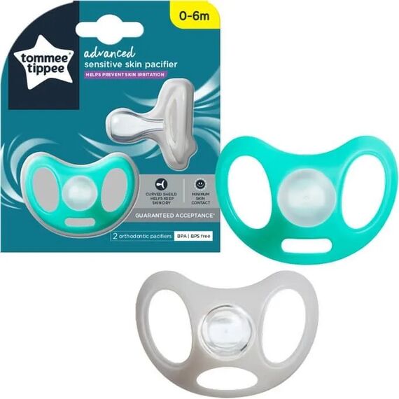 Tommee Tippee Ορθοδοντικές Πιπίλες Σιλικόνης  2τμχ Sensitive 0-6m 43349303 - Πιπίλες στο Oneirokosmos