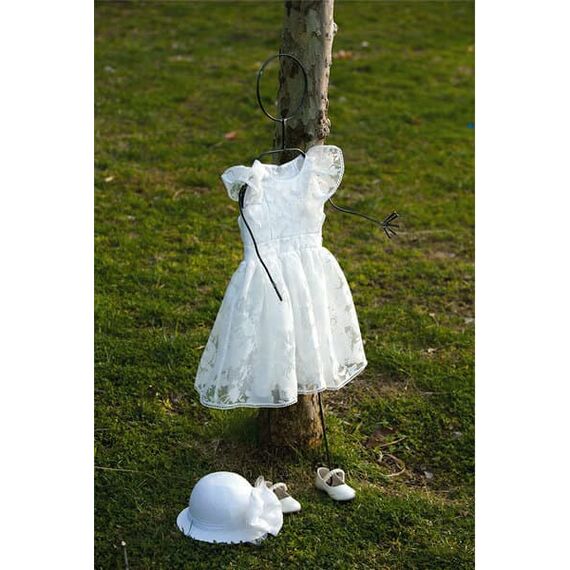 Angel Wings Βαπτιστικά Ρούχα για Κορίτσι Κάντυ ivory - Προσφορές στο Oneirokosmos