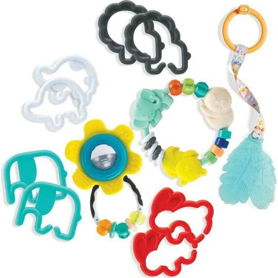 Infantino Σετ Κουδουνίστρα και Μασητικά Theeter & Rattles Baby Gift Set B-315127-00 - Βρεφικά Παιχνίδια στο Oneirokosmos