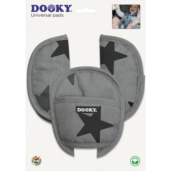 Dooky  Universal Pads για Ζώνη 5 Σημείων Grey Stars DK-126922 - Αξεσουάρ Καροτσιών στο Oneirokosmos