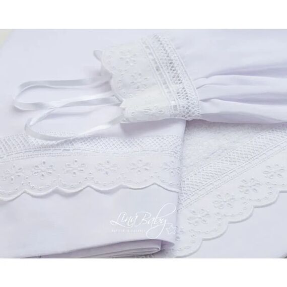 Lina Baby Σετ Λαδόπανο Broderie Anglais 1511** - Λαδόπανα για Κορίτσι στο Oneirokosmos