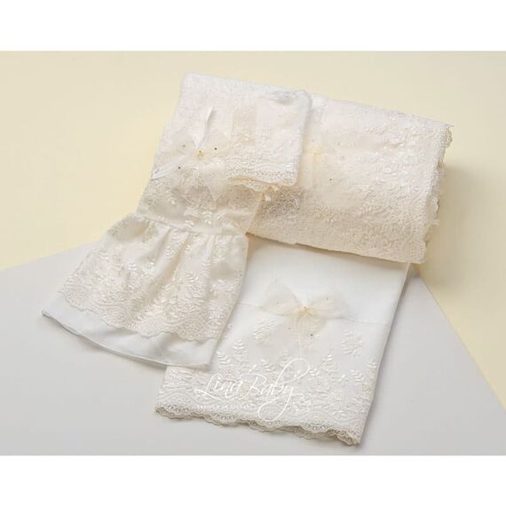 Lina Baby Σετ Λαδόπανο Δαντέλα Γαλλίας French Lace 618** - Λαδόπανα για Κορίτσι στο Oneirokosmos