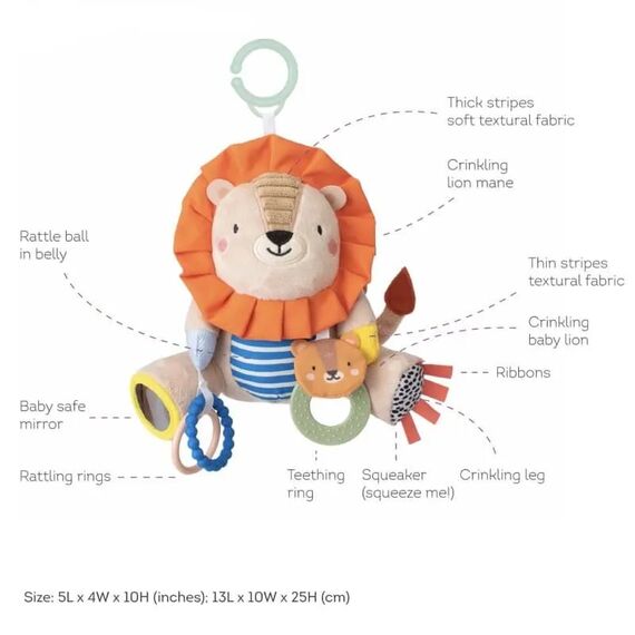 Taf Toys Κρεμαστό Παιχνίδι Κούνιας και Καροτσιού με Μασητικό Harry Lion για3+ Μηνών Τ-12805 - Κουδουνίστρες στο Oneirokosmos