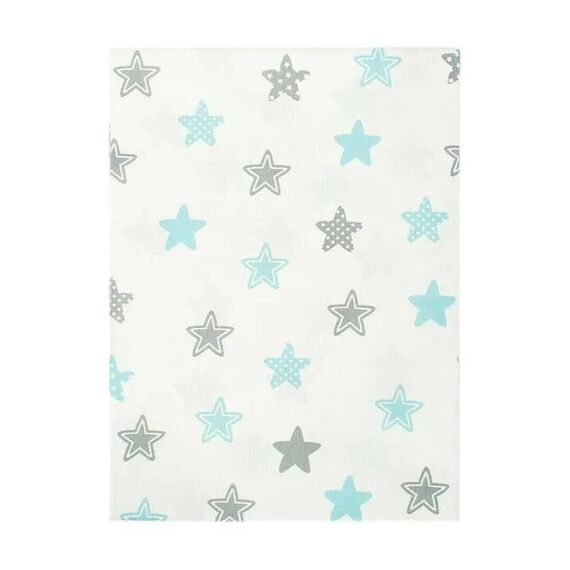 Dimcol Σετ Βρεφικά Σεντόνια Κούνιας 3τμχ Cotton 100% 120x160 εκ.  Star 104 Sky Blue - Σεντόνια Κούνιας στο Oneirokosmos