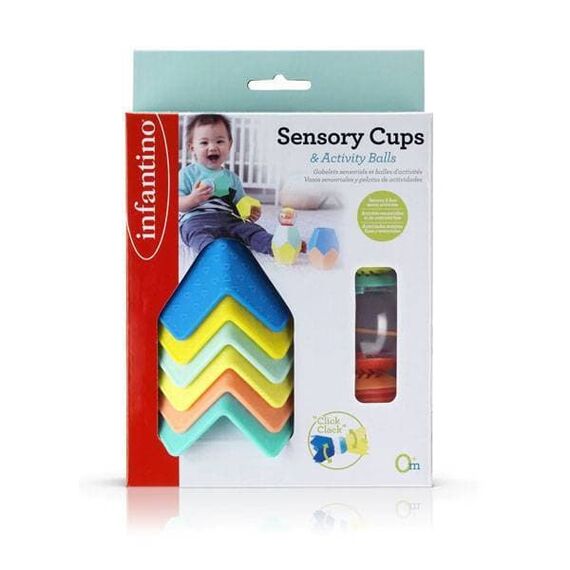 Infantino Εκπαιδευτικό Παιχνίδι Sensory Stacking Cups & Activity Ball Set B-315084 - Δώρα στο Oneirokosmos