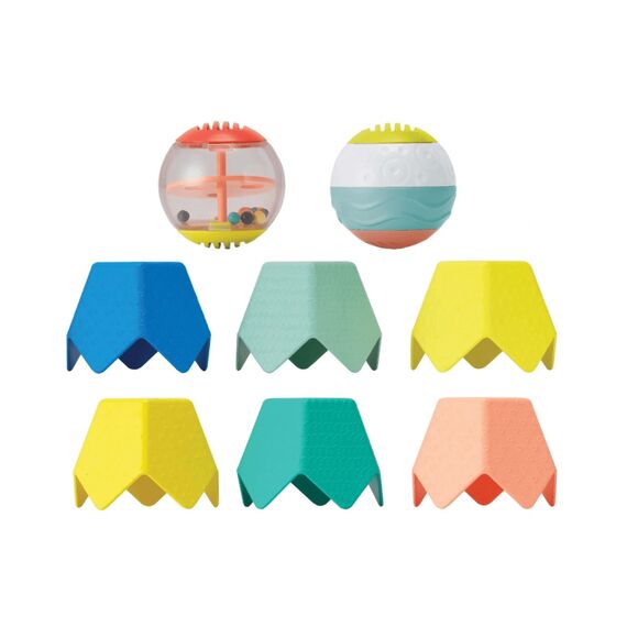 Infantino Εκπαιδευτικό Παιχνίδι Sensory Stacking Cups & Activity Ball Set B-315084 - Δώρα στο Oneirokosmos