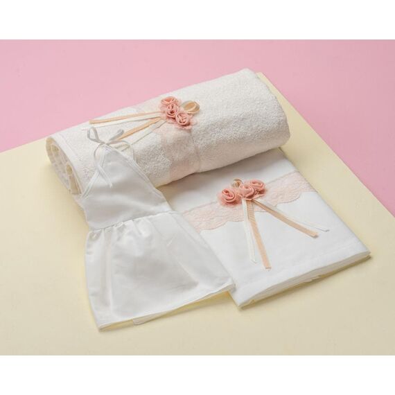 Λαδόπανο για Κορίτσι της Lina Baby Εκρού Sarah Kay 1525 - Λαδόπανα για Κορίτσι στο Oneirokosmos