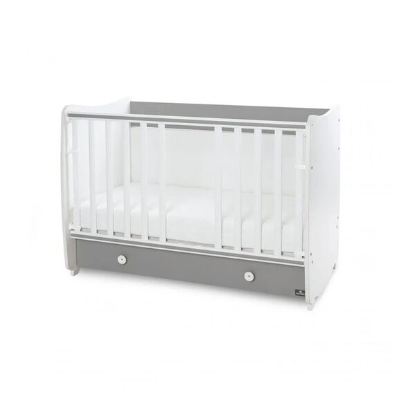 Lorelli Μετατρεπόμενο Κρεβάτι Dream White & Stone Grey 60x120 10150420041A - Βρεφικά Κρεβατάκια Κούνιες Μωρού στο Oneirokosmos