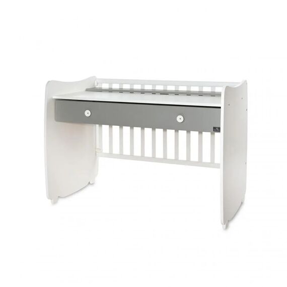 Lorelli Μετατρεπόμενο Κρεβάτι Dream White & Stone Grey 60x120 10150420041A - Βρεφικά Κρεβατάκια Κούνιες Μωρού στο Oneirokosmos