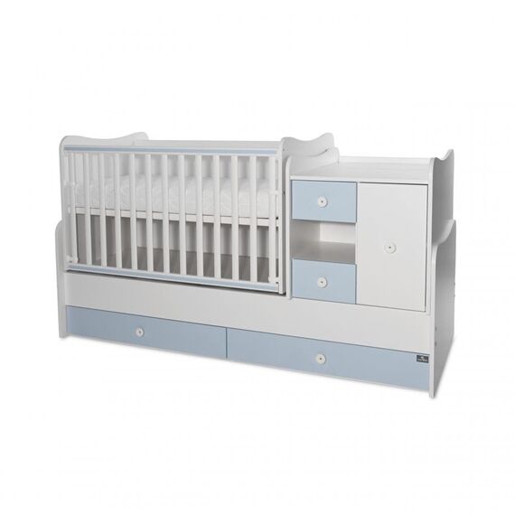 Πολυμορφικό Κρεβάτι Lorelli MiniMax  White & Baby Blue 10150500039A - Βρεφικά Πολυμορφικά Κρεβατάκια στο Oneirokosmos