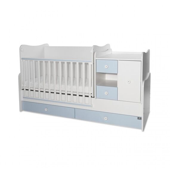 Πολυμορφικό Κρεβάτι Lorelli MiniMax  White & Baby Blue 10150500039A - Βρεφικά Πολυμορφικά Κρεβατάκια στο Oneirokosmos
