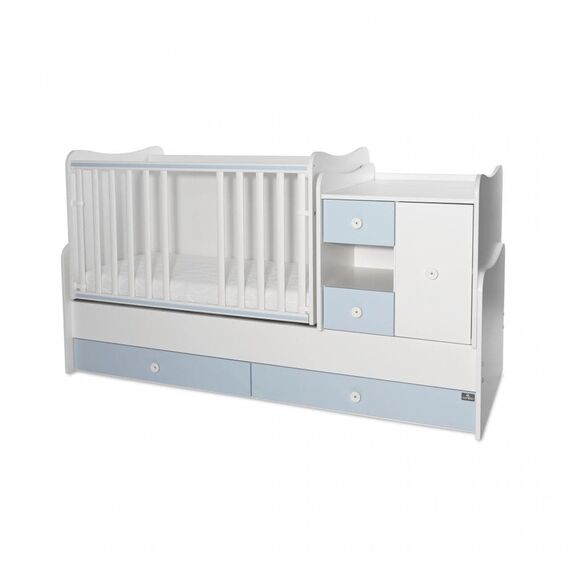 Πολυμορφικό Κρεβάτι Lorelli MiniMax  White & Baby Blue 10150500039A - Βρεφικά Πολυμορφικά Κρεβατάκια στο Oneirokosmos
