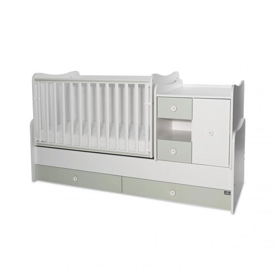Πολυμορφικό Κρεβάτι Lorelli MiniMax  White & Milky Green 10150500040A - Βρεφικά Πολυμορφικά Κρεβατάκια στο Oneirokosmos