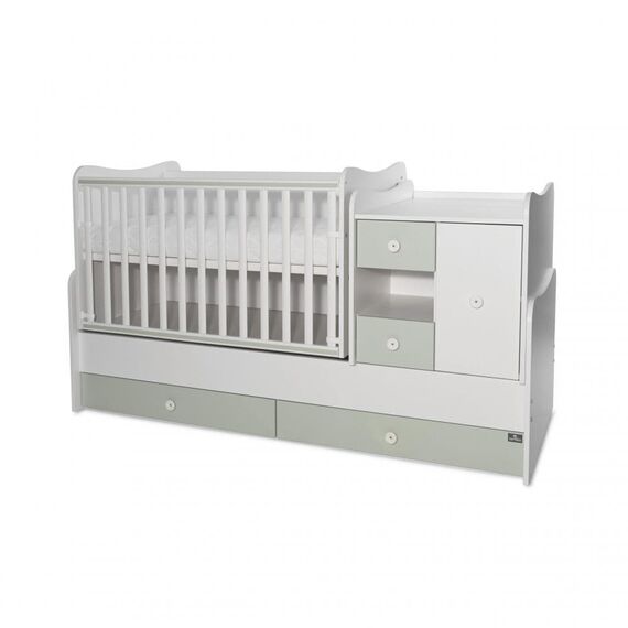 Πολυμορφικό Κρεβάτι Lorelli MiniMax  White & Milky Green 10150500040A - Βρεφικά Πολυμορφικά Κρεβατάκια στο Oneirokosmos