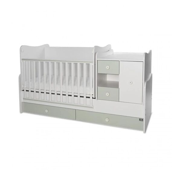 Πολυμορφικό Κρεβάτι Lorelli MiniMax  White & Milky Green 10150500040A - Βρεφικά Πολυμορφικά Κρεβατάκια στο Oneirokosmos