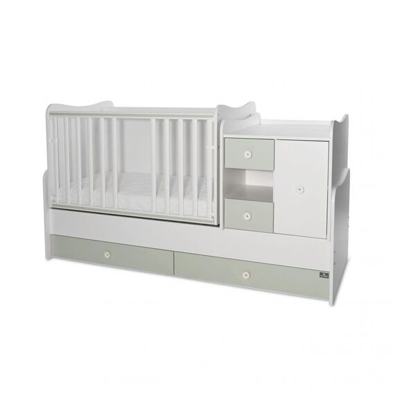 Πολυμορφικό Κρεβάτι Lorelli MiniMax  White & Milky Green 10150500040A - Βρεφικά Πολυμορφικά Κρεβατάκια στο Oneirokosmos