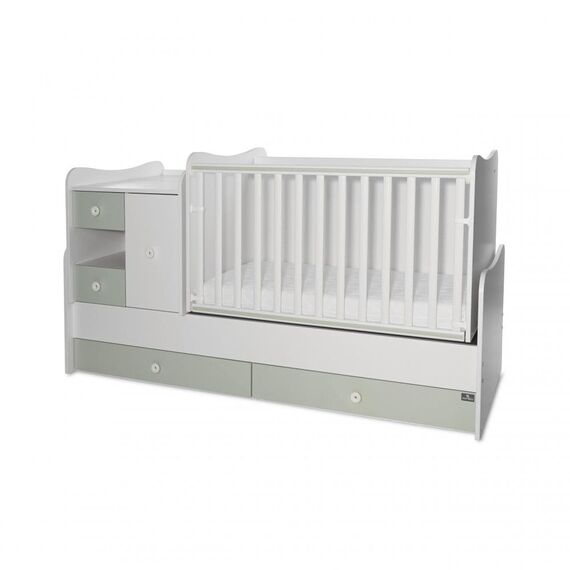 Πολυμορφικό Κρεβάτι Lorelli MiniMax  White & Milky Green 10150500040A - Βρεφικά Πολυμορφικά Κρεβατάκια στο Oneirokosmos