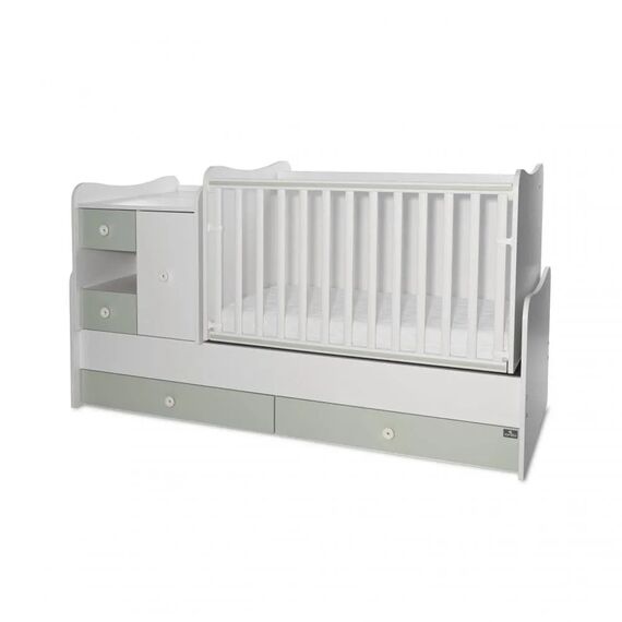 Πολυμορφικό Κρεβάτι Lorelli MiniMax  White & Milky Green 10150500040A - Βρεφικά Πολυμορφικά Κρεβατάκια στο Oneirokosmos