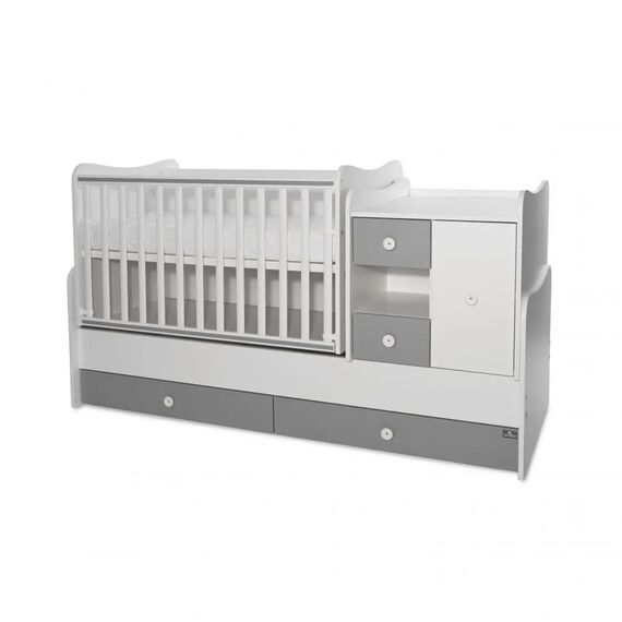 Πολυμορφικό Κρεβάτι Lorelli MiniMax  White & Stone Grey 10150500041A - Βρεφικά Πολυμορφικά Κρεβατάκια στο Oneirokosmos
