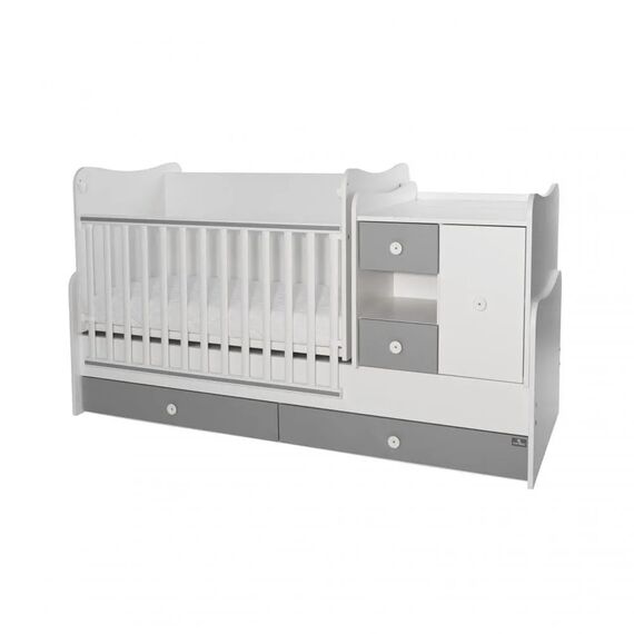 Πολυμορφικό Κρεβάτι Lorelli MiniMax  White & Stone Grey 10150500041A - Βρεφικά Πολυμορφικά Κρεβατάκια στο Oneirokosmos