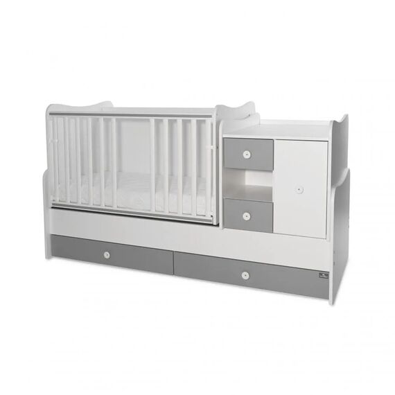 Πολυμορφικό Κρεβάτι Lorelli MiniMax  White & Stone Grey 10150500041A - Βρεφικά Πολυμορφικά Κρεβατάκια στο Oneirokosmos