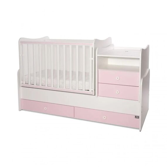 Lorelli Μετατρεπόμενο Κρεβάτι Combo 172x 72 White & Orchid Pink 10150560038A - Βρεφικά Πολυμορφικά Κρεβατάκια στο Oneirokosmos