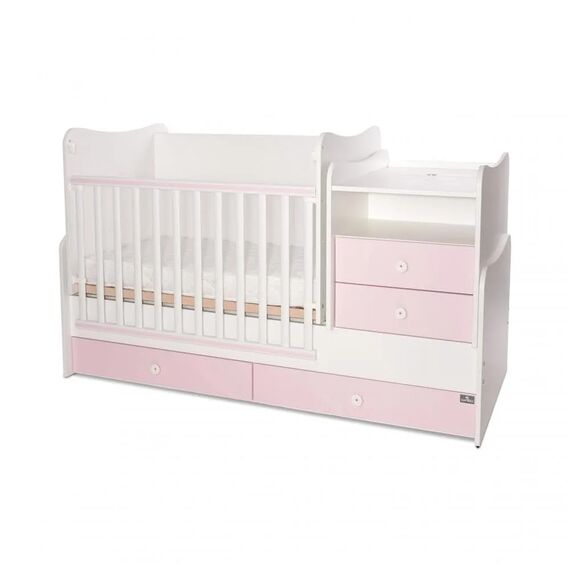 Lorelli Μετατρεπόμενο Κρεβάτι Combo 172x 72 White & Orchid Pink 10150560038A - Βρεφικά Πολυμορφικά Κρεβατάκια στο Oneirokosmos