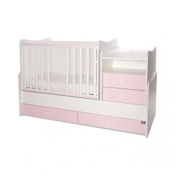 Lorelli Μετατρεπόμενο Κρεβάτι Combo 172x 72 White & Orchid Pink 10150560038A - Βρεφικά Πολυμορφικά Κρεβατάκια στο Oneirokosmos