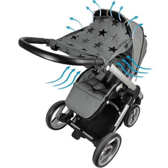 Dooky Ηλιοπροστασία με UPF40+ Καροτσιού Grey Stars  DK-126616 - Αξεσουάρ Καροτσιών στο Oneirokosmos