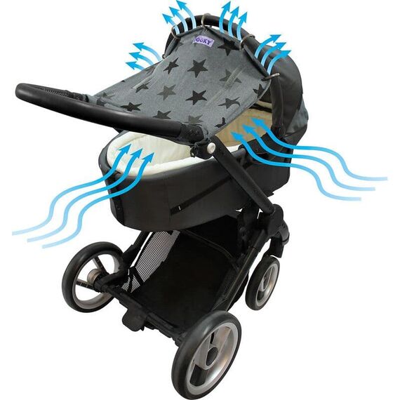 Dooky Ηλιοπροστασία με UPF40+ Καροτσιού Grey Stars  DK-126616 - Αξεσουάρ Καροτσιών στο Oneirokosmos