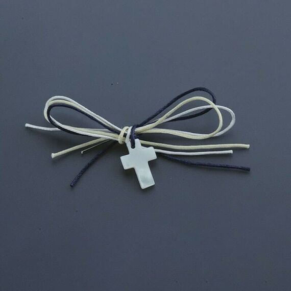 Nuovavita Μαρτυρικό Φιόγκος με Σταυρό από Φίλντισι NU1513 (50τμχ.) - Για Κορίτσι στο Oneirokosmos