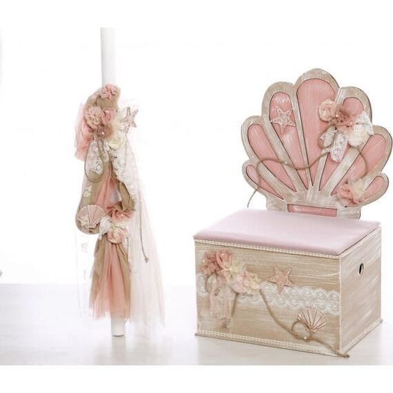 Σετ Βάπτισης με θέμα Κοχύλι ΣΚΒ-1013 - Για Κορίτσι στο Oneirokosmos