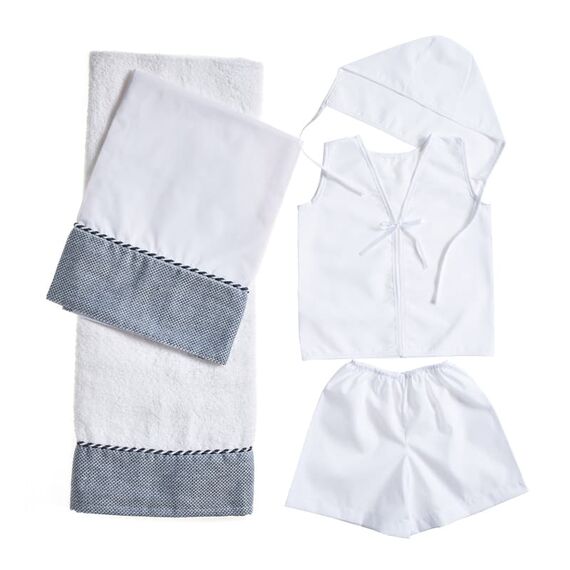 Nuovavita Σετ Βαπτιστικά Λαδόπανα Navy Λ204 Λευκό/Εκρού 5 τεμ. - Λαδόπανα για Αγόρι στο Oneirokosmos