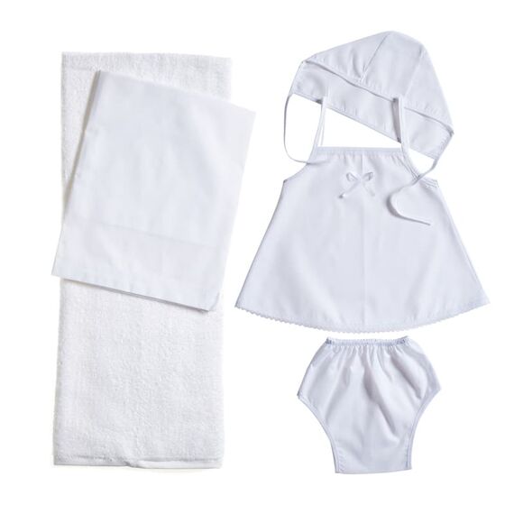 Nuovavita Σετ Βαπτιστικά Λαδόπανα Λ184 Λευκό 5 τεμ. - Λαδόπανα για Κορίτσι στο Oneirokosmos