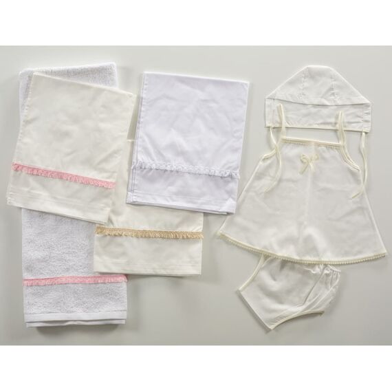 Nuovavita Σετ Βαπτιστικά Λαδόπανα Μικρές Φούντες Λ193 5 τεμ. - Λαδόπανα για Κορίτσι στο Oneirokosmos