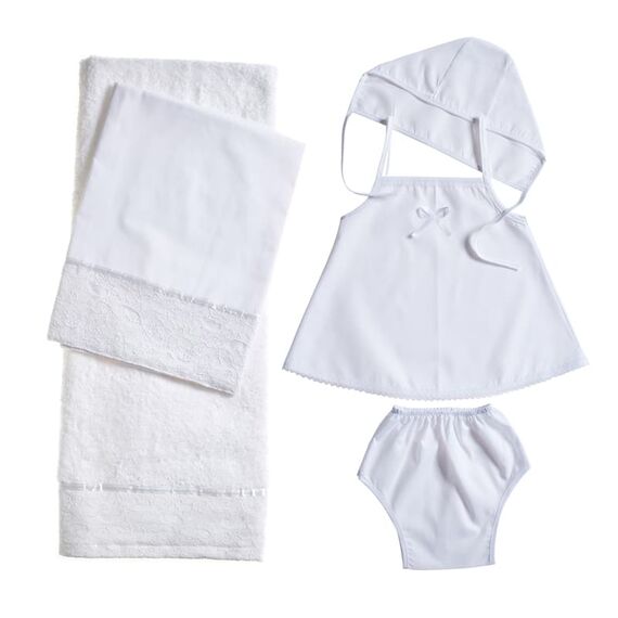 Nuovavita Σετ Βαπτιστικά Λαδόπανα με Δαντέλα Λ217 Λευκό/Εκρού 5 τεμ. - Λαδόπανα για Κορίτσι στο Oneirokosmos