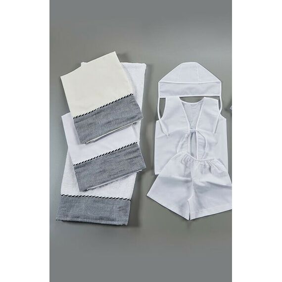 Nuovavita Σετ Βαπτιστικά Λαδόπανα Navy Λ204 Λευκό/Εκρού 5 τεμ. - Λαδόπανα για Αγόρι στο Oneirokosmos